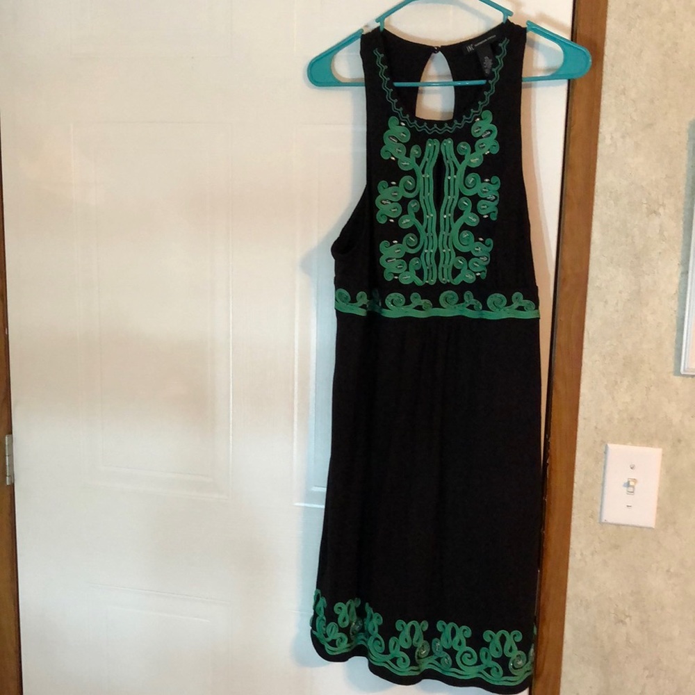 INC Green and Black Dress